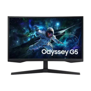 Samsung 27" Odyssey G5 G55C QHD Curved Gaming Monitor, 165Hz refresh rate and 1ms response time (MPRT), 1000R Curved Screen, AMD FreeSync, Middle East Version (New Launch) - LS27CG552EMXUE