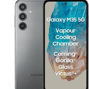 Samsung Galaxy M35 5G (Thunder Grey,6GB RAM,128GB Storage)| Corning Gorilla Glass Victus+| AnTuTu Score 595K+ | Vapour Cooling Chamber | 6000mAh Battery | 120Hz Super AMOLED Display| Without Charger