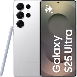 Samsung Galaxy S25 Ultra AI Phone, 256GB Storage, 12GB RAM, Titanium Whitesilver, Android Smartphone, 200MP Camera, S Pen, Long Battery Life (UAE Version)