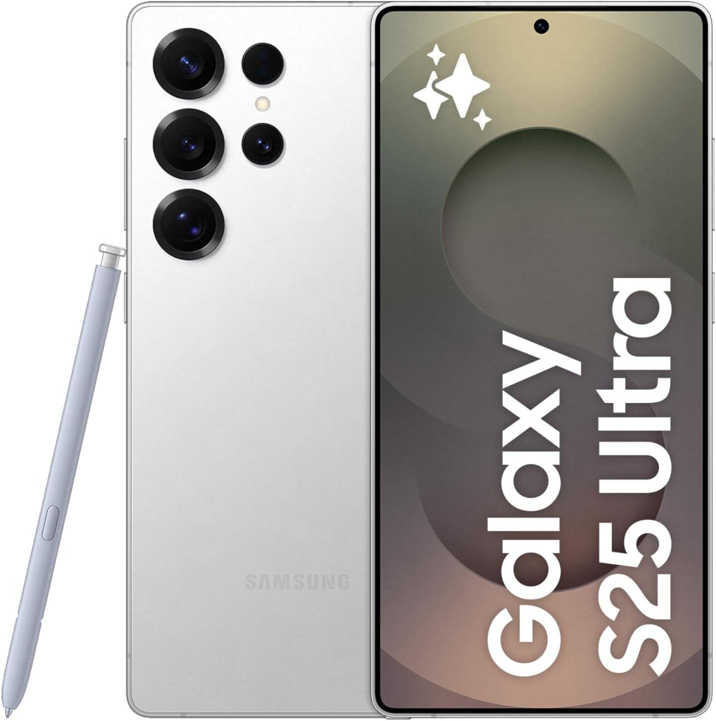 Samsung Galaxy S25 Ultra AI Phone, 512GB Storage, 12GB RAM, Titanium Whitesilver, Android Smartphone, 200MP Camera, S Pen, Long Battery Life (UAE Version)